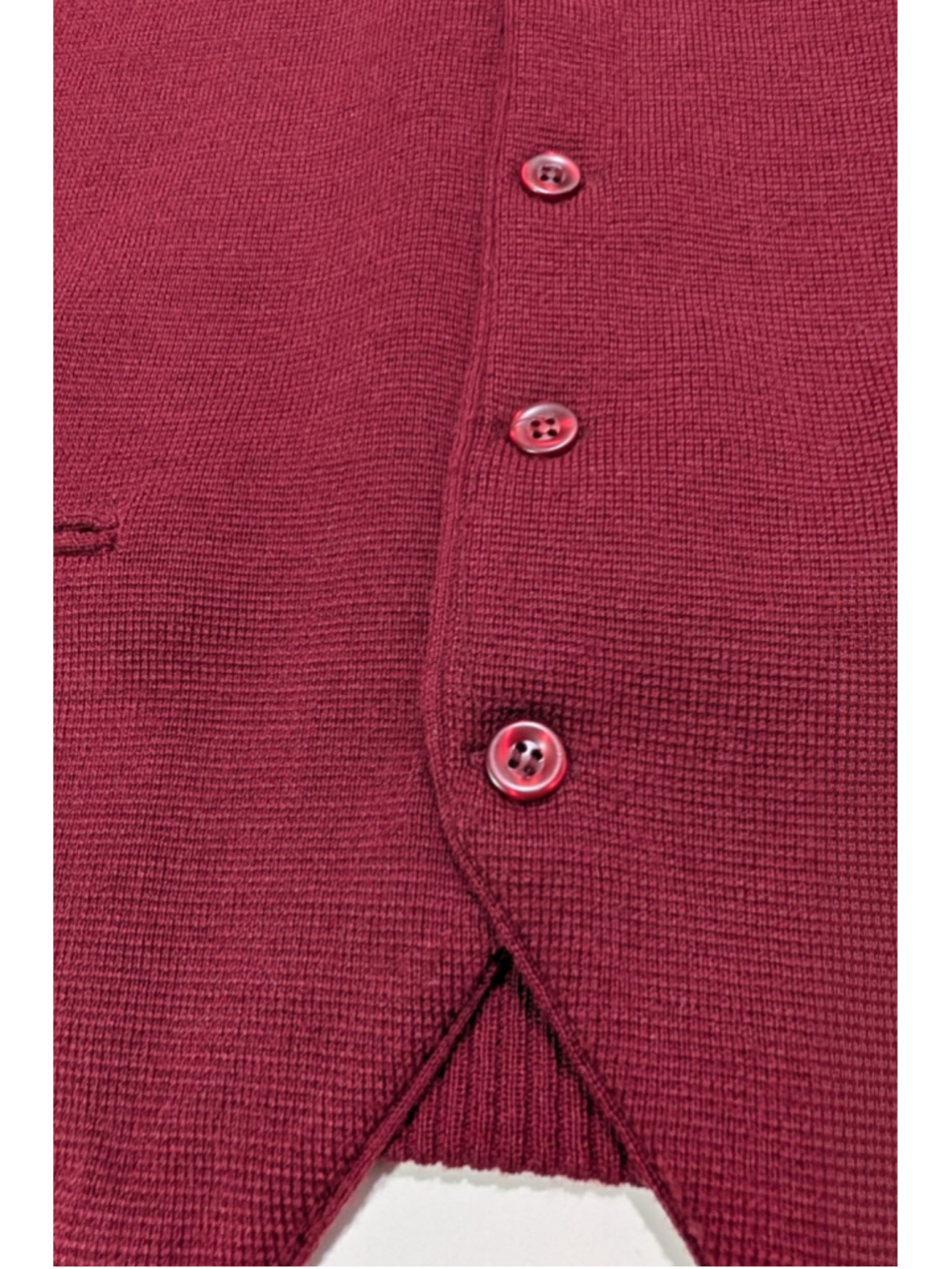 Il Granchio Wool Blend Sweater Vest 54 Burgundy Button Front Knit Waistcoat - Picture 6 of 12